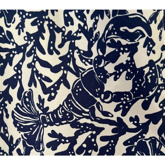 Lilly Pultizer Jonna Shift Romper 00 Blue Krillin It Lobster Stretch Crepe - Picture 4 of 6